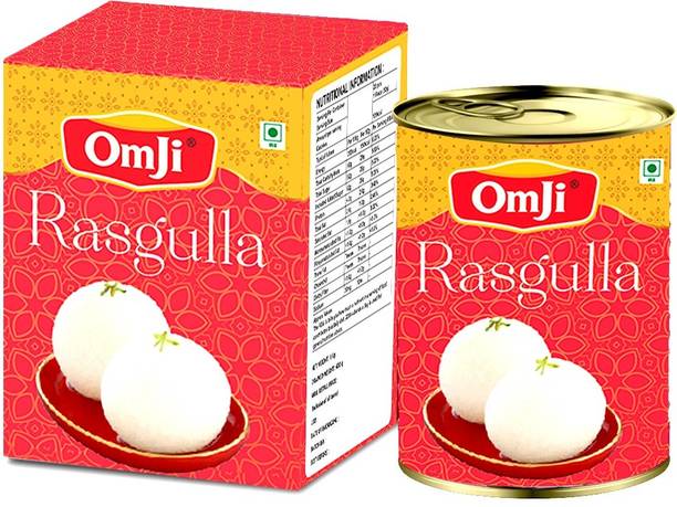 OMJI Rasgulla - 1kg (Spongy & Fresh) Tin