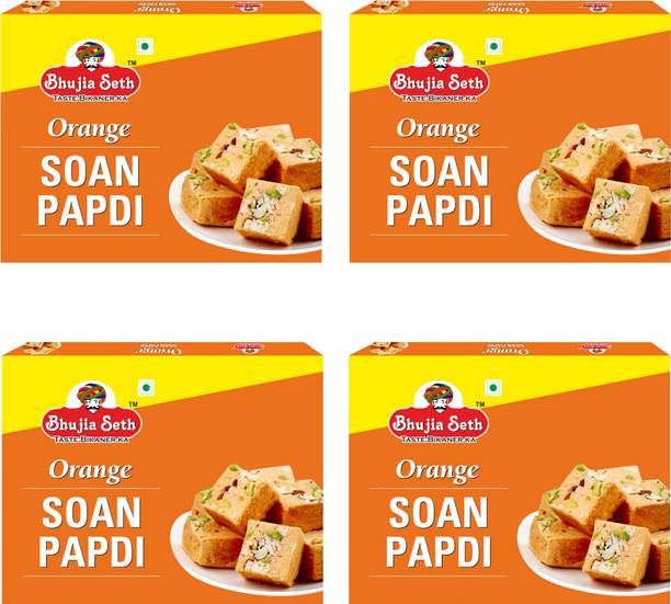 BHUJIYA SETH Orange soan papdi combo pack 400 gm x 4 box Box