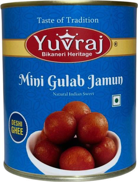 Yuvraj Food Product Desi Ghee Gulab jamun mithai 1 kg tin Can