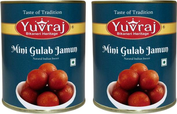 Yuvraj Food Product Mini Gulab jamun sweets combo 1 kg x 2 tin Can