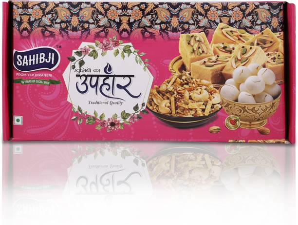 yfp bikaneri Soan Papdi, Rasgulla, Kaju Mixture Upahar Combo – Gift Pack for All Occasions