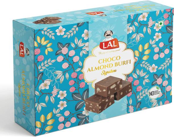 Lal CHOCO ALMOND BURFI – 400 GM | A Rich Blend of Chocolate & Almonds Box
