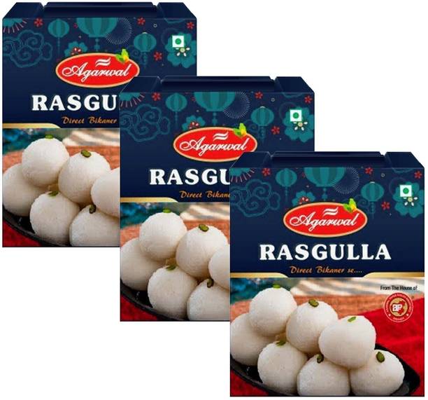AP Rasgulla 3Kg Tin | Ready-to-Eat | Mouth-Watering Mithai Tin