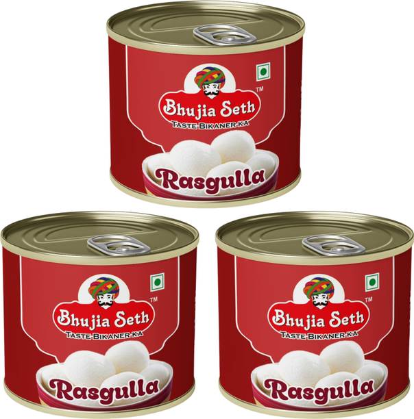 BHUJIYA SETH sweets combo pack rasgulla (500 Gm x 3 ) pack Tin
