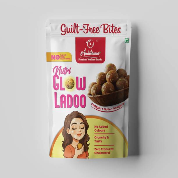AMRITANNA Nutri Glow Laddu | Made of Collagen,Biotin & Omega-3 ( With All Seeds Inside) Pouch