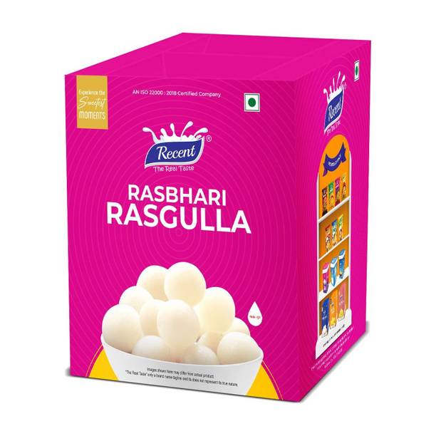 RECENT-THE REAL TASTE Rasbhari Rasgulla Bengali Sweet in Light Syrup | Soft & Juicy | Gift Pack