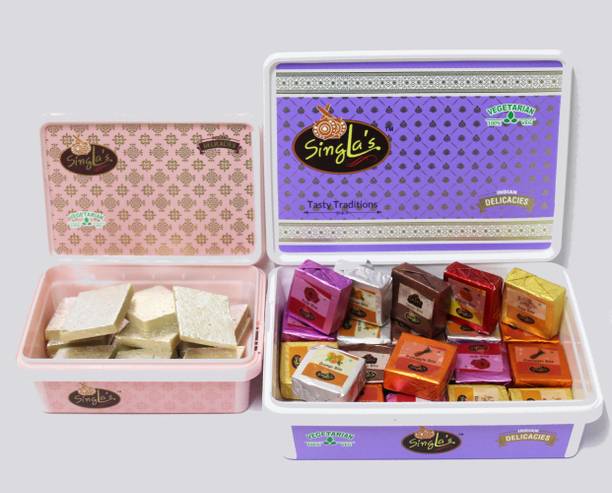 singla's Kaju Katli 200g and Mix Bite 400g combo pack of 2 Box