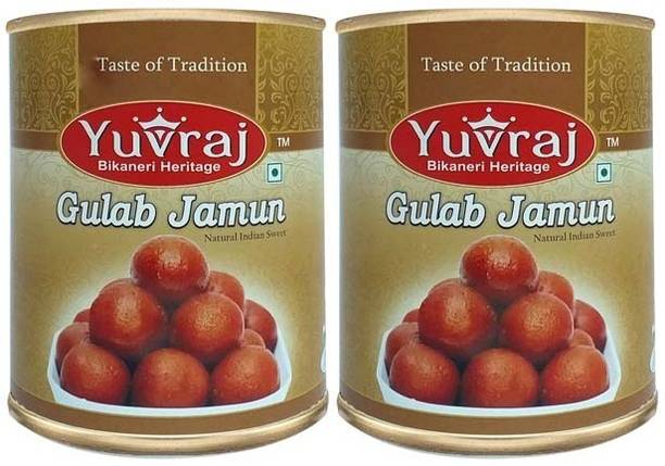 Yuvraj Food Product Bikaneri Gulab Jamun mithai Gift pack of 2 ( 500 gm x 2 ) Tin