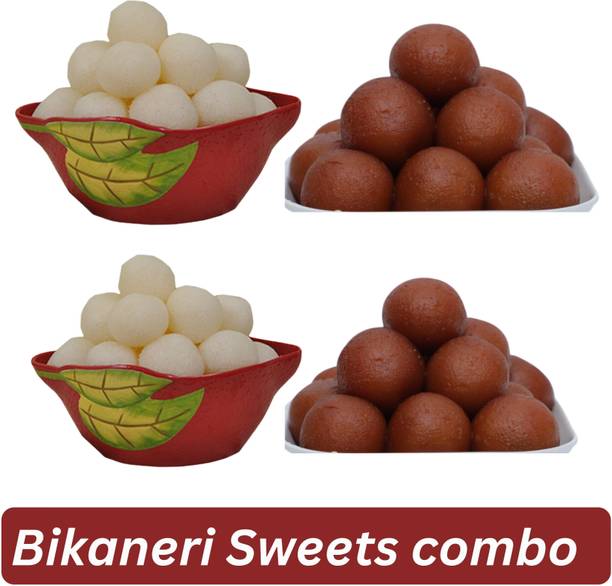 Yuvraj Food Product Sweets Rasgulla 2 & Gulab Jamun 2 combo 4 pack (500 Gm x 4 ) Tin