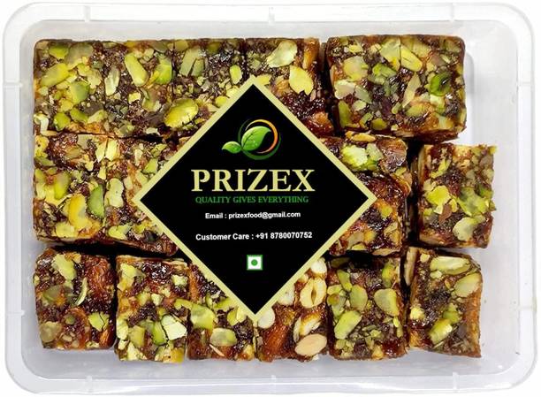 Prizex New_Dry Fruits Dates Barfi | Khajur Dryfruit Chikki 150gm Box