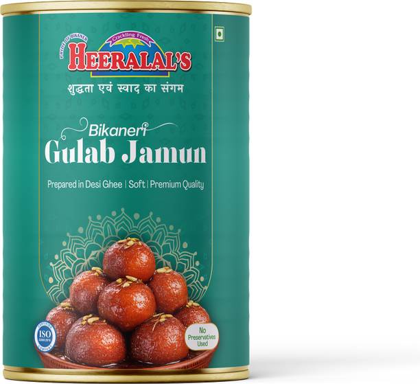 Heeralal's Gulab Jamun Bikaneri Tinned Sweet Ready-To-Eat Indian Mithai Tin