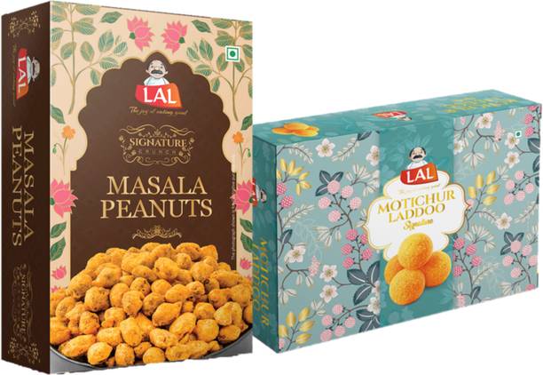 Lal Sweets Combo – Motichur Laddoo 400g & Masala Peanut 150g Box