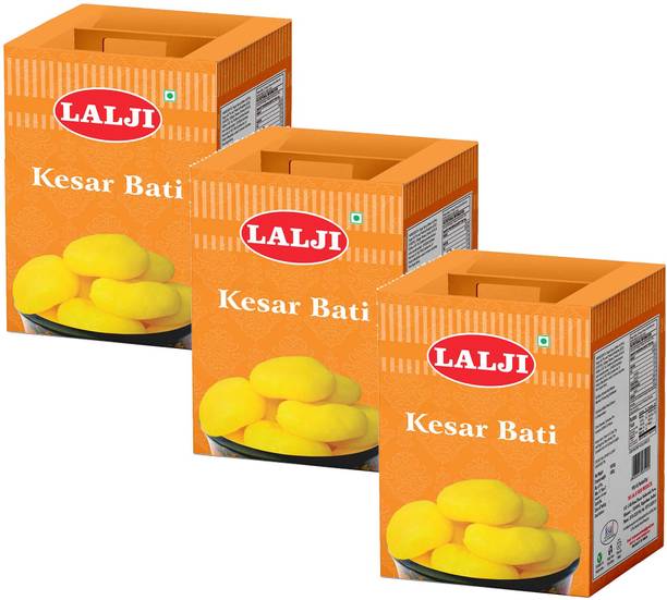 lalji Kesar bati 3Kg (1Kg x 3) Traditional Indian Sweet Delights Tin