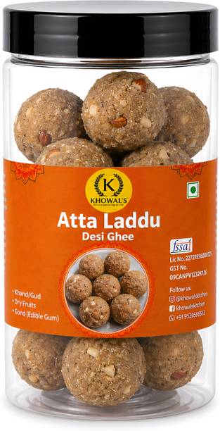KhowalsKitchen Atta Laddu- Desi Ghee Plastic Bottle