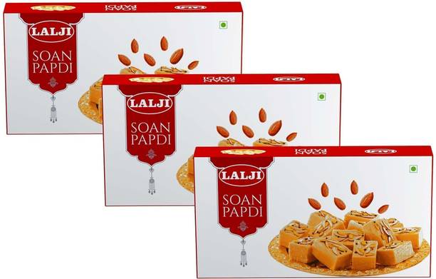 lalji Soan Papdi 1.2Kg (400Gm x 3) Sweet | Flaky and Sweet Box