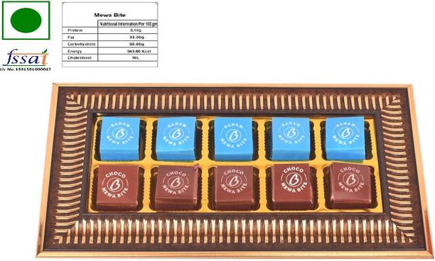 FOOD LIBRARY THE MAGIC OF NATURE Royal & Elegant Gift Tray (Chocolate & Badam Mewa Bites.) (mm 2923)