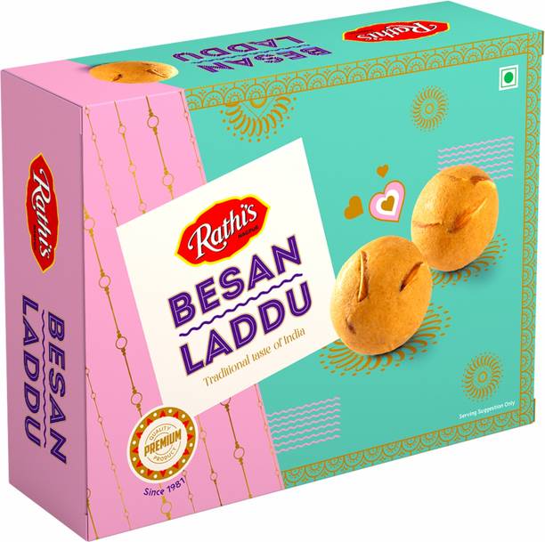 Rathi's Besan Ladoo 200g GiftBox Ready to Eat Treat for Celebrations & Special Occasion Box