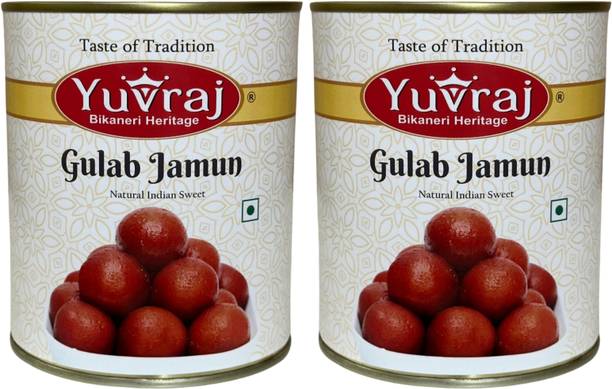 Yuvraj Food Product Gulab jamun sweets combo 1 kg x 2 Tin Can