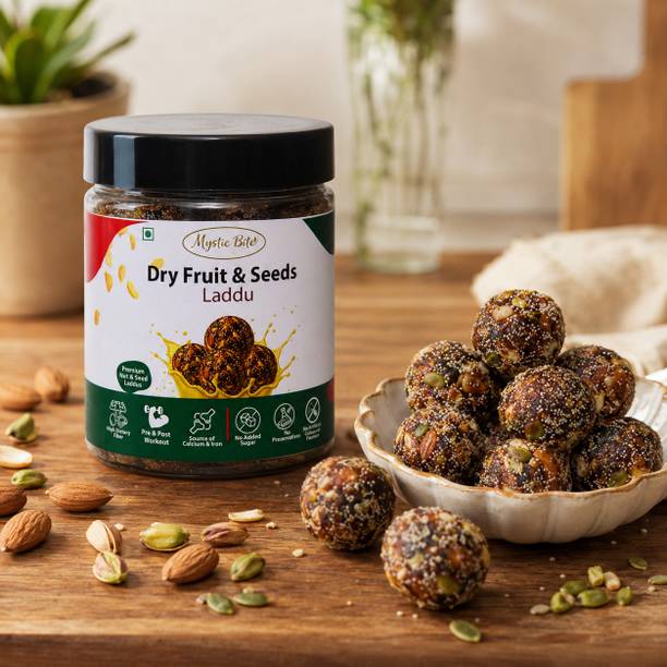 MYSTIC BITE Natural Healthy Dry Fruits & Seeds Laddu Can