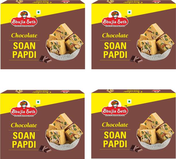 BHUJIYA SETH Chocolate soan papdi combo pack 400 gm x 4 box Box