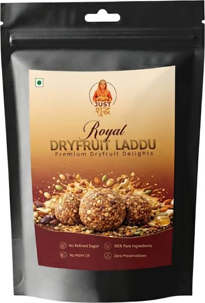 JUST SUDH Dry Fruit Laddu Protein Rich Energy Bites Healthy Snack Jaggery Sweet Pouch