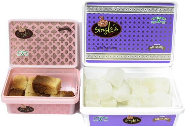 Singla Sweets Milk cake 200g, White Petha 500g Combo pack of 2 (700g) Box