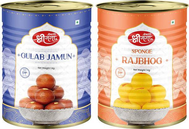 Bikaneri Shree Ganga Gulab Jamun 1Kg, Rajbhog 1Kg Tin