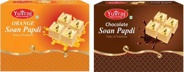 Yuvraj Food Product patisa flavour combo orange & chocolate ( 200 gm x 2 ) box Box