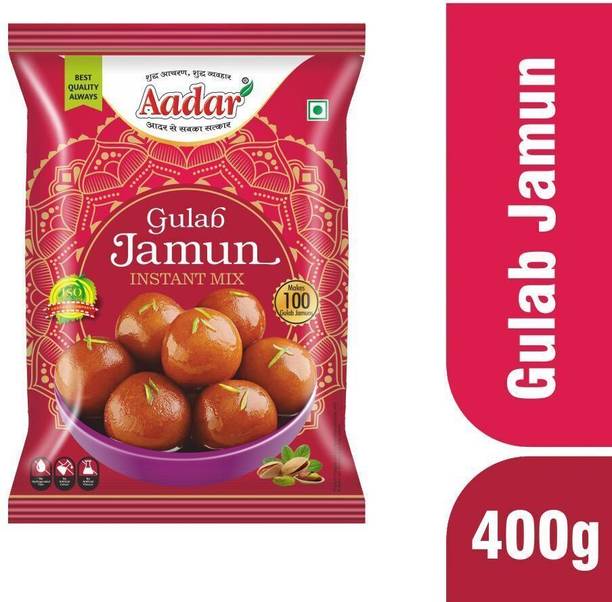 AADAR Gulab Jamun Mix Powder 400gm | Perfect for Soft & Juicy Gulab Jamun Sweets Pouch