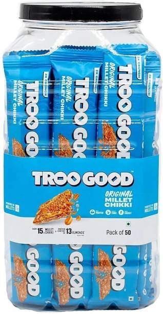 TROOGOOD Original Millet Chikki | Packed with Fibre and Protein! High-Energy Snack Bar | Box