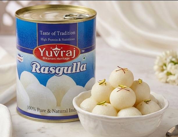 Yuvraj Food Product Rasgulla famous bengali sweets 1 kg Tin pack
