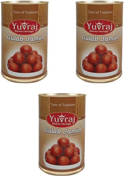 Yuvraj Food Product Gulab Jamun Indian Desert Combo box 3 ( 500 gm x 3 ) Can