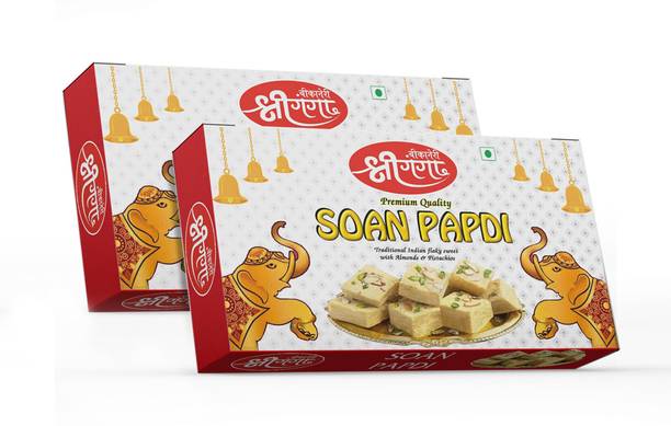 Bikaneri Shree Ganga Soft and Flaky Soan Papdi Bikaneri Sweet, Mithai Box