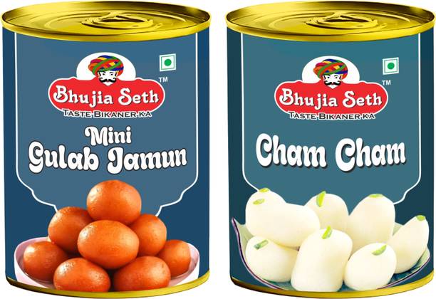 BHUJIYA SETH sweets Mini Gulab jamun & Rasogolla combo pack (1 kg x 2 ) pack Tin