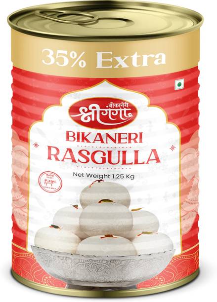 Bikaneri Shree Ganga Rasgulla 1.25Kg (24 Pieces) Bikaneri Sweet, Mithai Tin