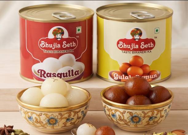 BHUJIYA SETH rasgulla & Gulab Jamun sweets combo (500 gm x 2 ) pack