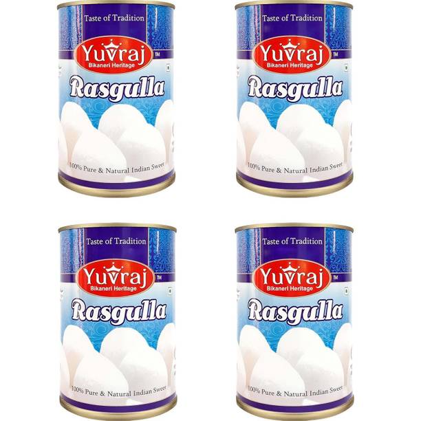 Yuvraj Food Product Sweets Rasgulla 500 Gm mithai combo pack of 4 (500 Gm x 4 ) Tin pack