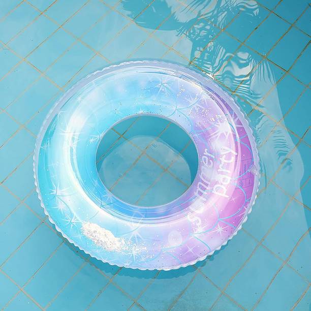 SYGA Summer Party Glitter Inflatable Swim Ring – Durable, Safe PVC Pool Float for Fun Swimming, Suitable for Adults Swim Floatation Belt