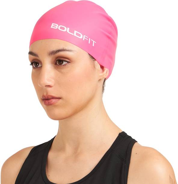 BOLDFIT Swimming Cap Men Swim Cap for Women Swimming Pool Cap Full Head Cover Silicon Swimming Cap