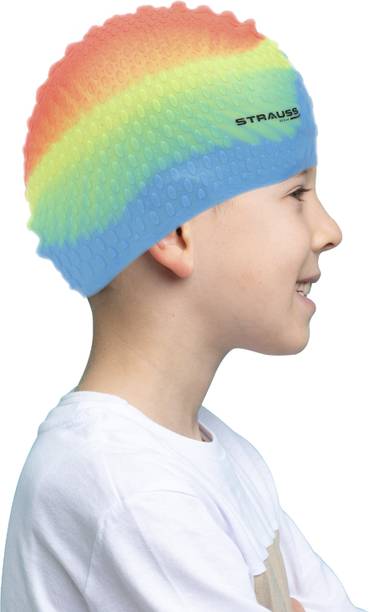 Strauss Silicone Swimming Cap |Unisex Waterproof Swim Cap with Pattern|Swimming Head Cap Swimming Cap