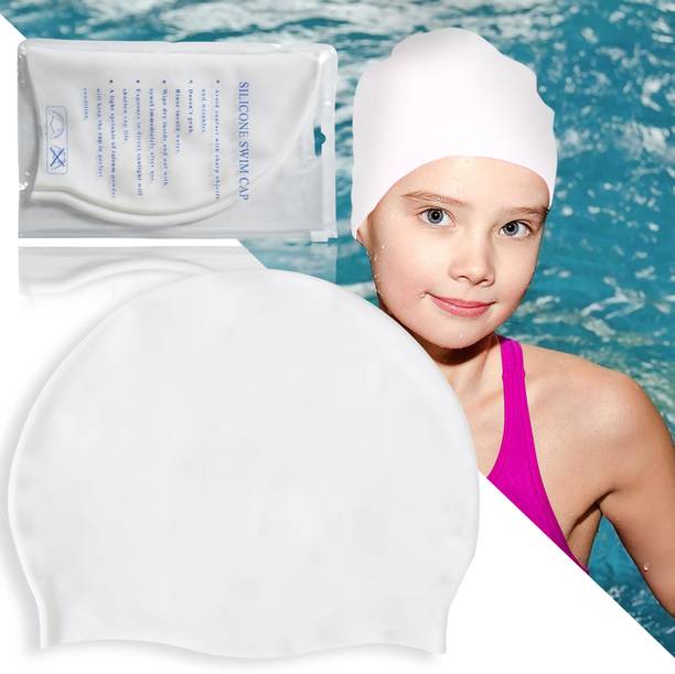 Manogyam Swimming Cap Waterproof Silicone Swim Caps for Men, Women, Girl, Boys, Kids Swimming Cap