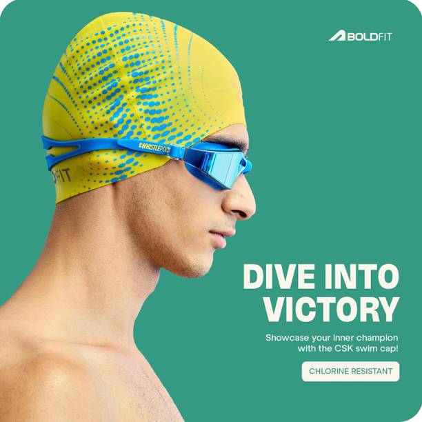 BOLDFIT Swimming Cap Men Swim Cap for Women Swimming Pool Cap Full Head Cover Silicon Swimming Cap