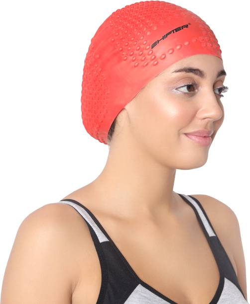 SHIFTER Swimming cap Bubble Cap for Long Hair Men Women Extra Stretch Pure Silicone Swimming Cap