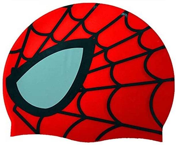 SHIFTER Silicone Cartoon Spider Caps for Kids Boys Girls Swimming Cap