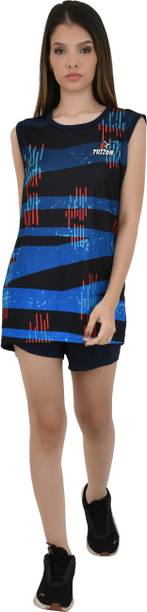 Printed Women's Swimwear Swimsuit Costume with Short for Summer Sports Game Printed Women Swim-dress Blue Swimsuit