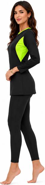 Full Body modest swimwear for Women Printed Women Swim-dress Black, Green Swimsuit
