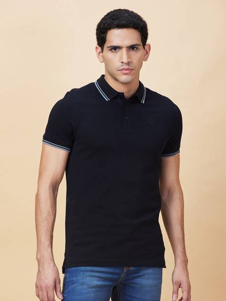 Black Regular Fit Men's Polo T-Shirt by Being Human Clothing main image 0