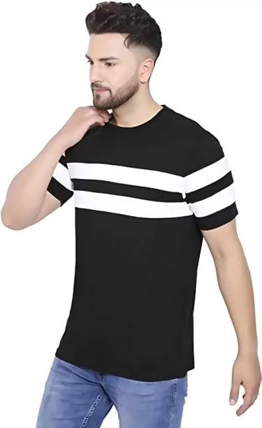 White T Shirt With Black Stripes - Buy White T Shirt With Black Stripes ...