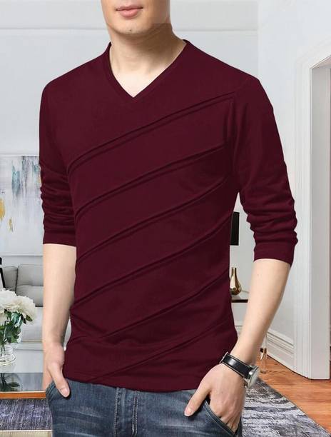 EyeBogler Men Solid Round Neck Cotton Blend Multicolor T-Shirt