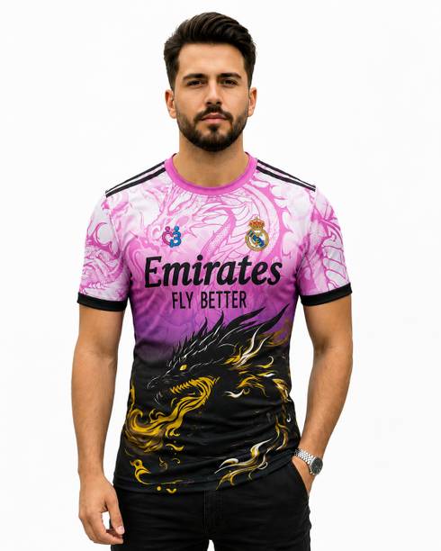 Men Sporty, Graphic Print, Printed Round Neck Polyester Purple, Black, Gold, Multicolor T-Shirt
